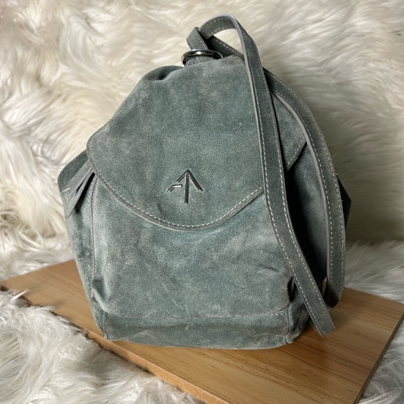 Manu Atelier Jade Suede Bag & Backpack Small - Picture 1 of 9